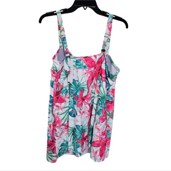 Nicole Miller‎ Floral Twisted Bandeau Swim Dress Suit Plus Size 2X 3X New - Picture 4 of 10